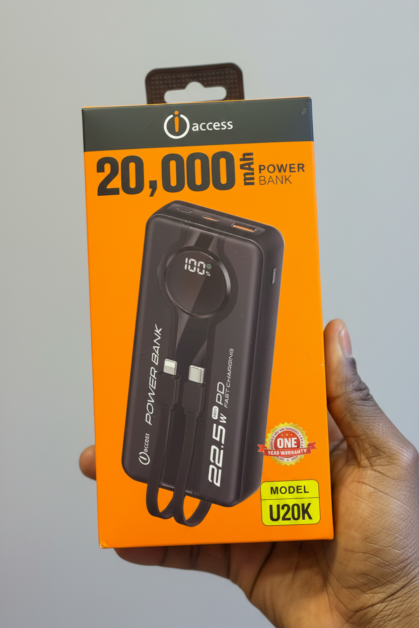 iAccess 20000mAh 22.5W Fast Charging Power Bank