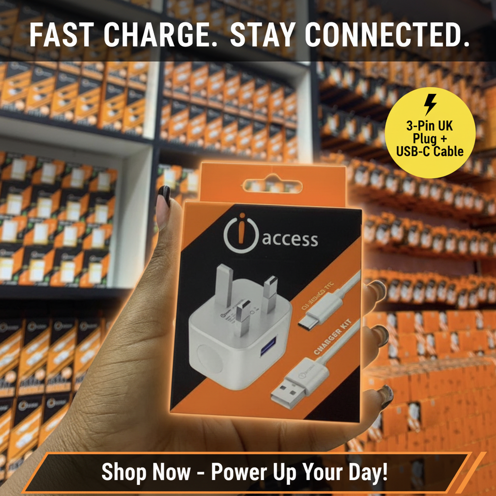 iAccess 2.4A Fast Charger + USB‑C Cable