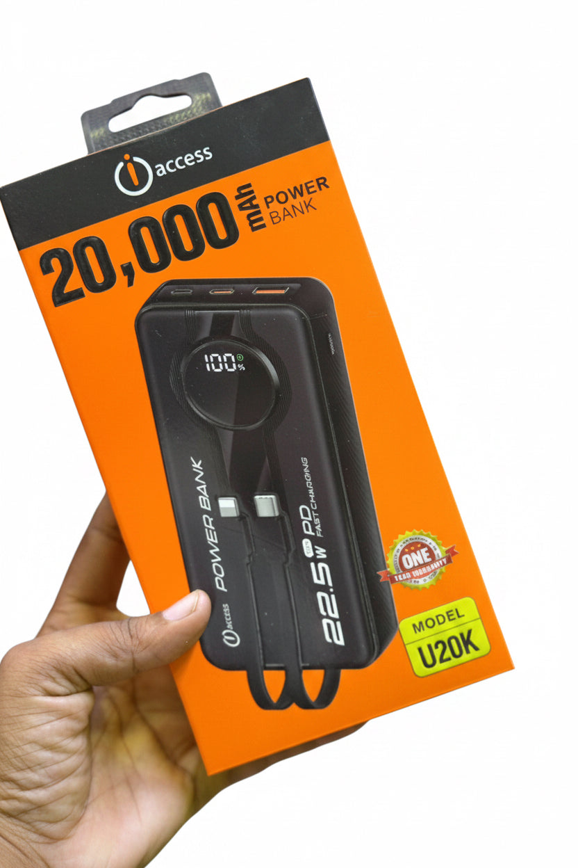 iAccess 20000mAh 22.5W Fast Charging Power Bank